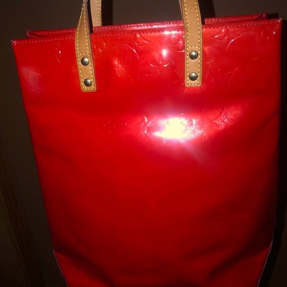 Authentic Louis Vuitton Red Verni Catalina Leather Tote - Picture 11 of 17